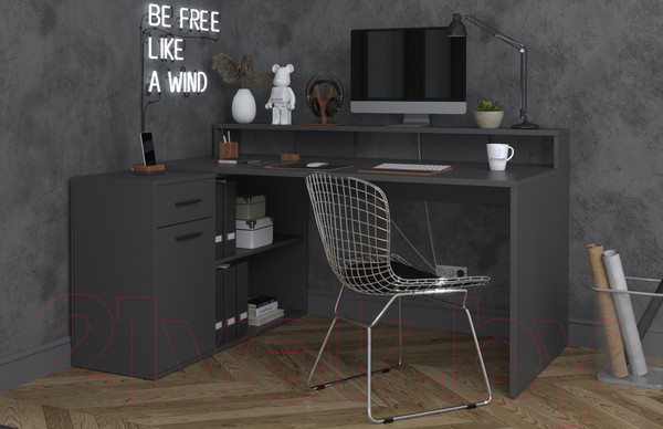 Изображение товара Письменный стол Интерлиния Skill-3 (антрацит/антрацит)