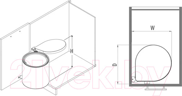 Изображение товара Мусорное ведро Starax S-2253-B (10л, нержавеющая сталь/черный)