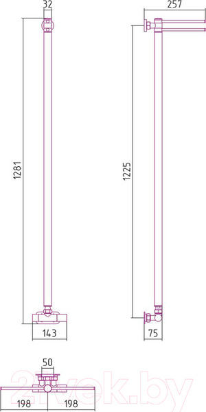 Изображение товара Полотенцесушитель водяной Сунержа Лайк EU50 120x50 / 31-0213-1200