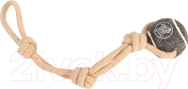 Изображение товара Игрушка для собак Beeztees Мяч теннисный с канатом / 625633