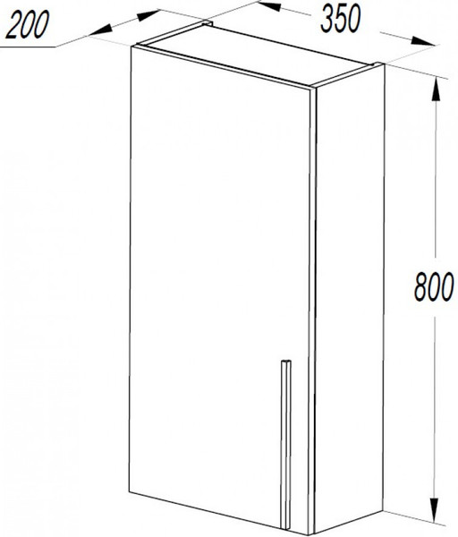 Изображение товара Шкаф-полупенал для ванной Акватон Амели (1A268403AE7A0)