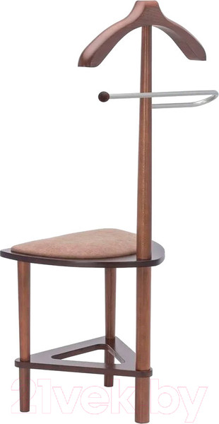 Изображение товара Стойка для одежды Мебелик Костюмная с сиденьем В 26Н (средне-коричневый)