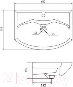Изображение товара Тумба с умывальником Акватон Рико 65 (1A2133K1RIB90)
