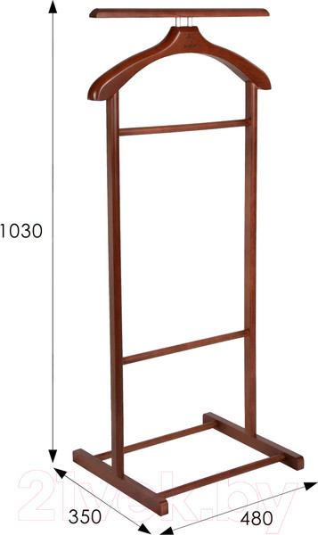 Изображение товара Стойка для одежды Мебелик Костюмная В 21Н (средне-коричневый)