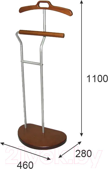 Изображение товара Стойка для одежды Мебелик Костюмная Д 10 (металлик/средне-коричневый)