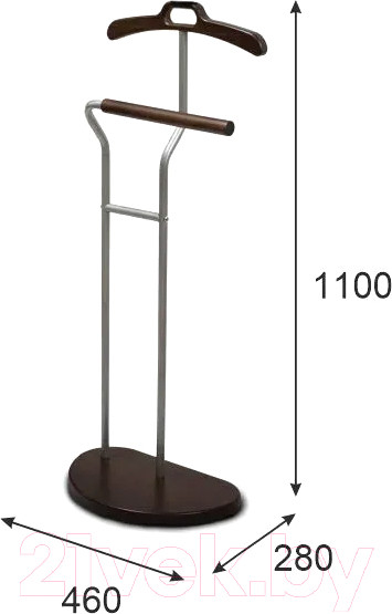 Изображение товара Стойка для одежды Мебелик Костюмная Д 10 (металлик/темно-коричневый)