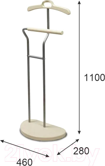 Изображение товара Стойка для одежды Мебелик Костюмная Д 10 (металлик/слоновая кость)