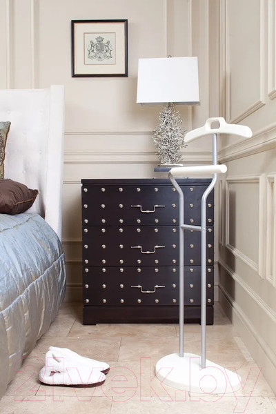 Изображение товара Стойка для одежды Мебелик Костюмная Д 10 (металлик/слоновая кость)