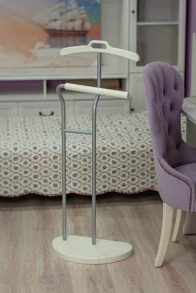 Изображение товара Стойка для одежды Мебелик Костюмная Д 10 (металлик/слоновая кость)