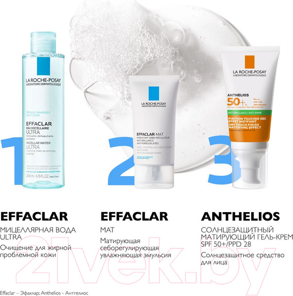 Изображение товара Набор косметики для лица La Roche-Posay Effaclar Гель 200мл+Мицелярная вода 100мл