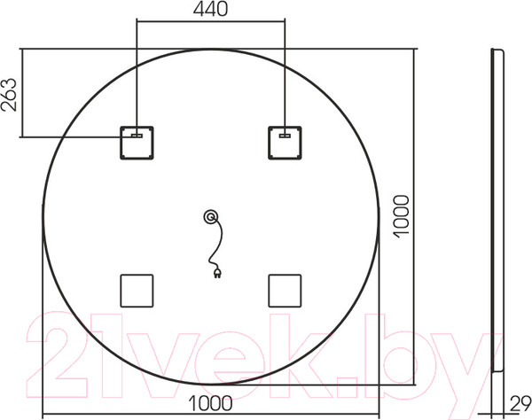 Изображение товара Зеркало Silver Mirrors Перла D1000 / LED-00002464