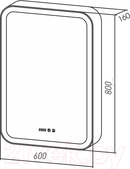 Изображение товара Шкаф с зеркалом для ванной Silver Mirrors Фиджи 50 / LED-00002361