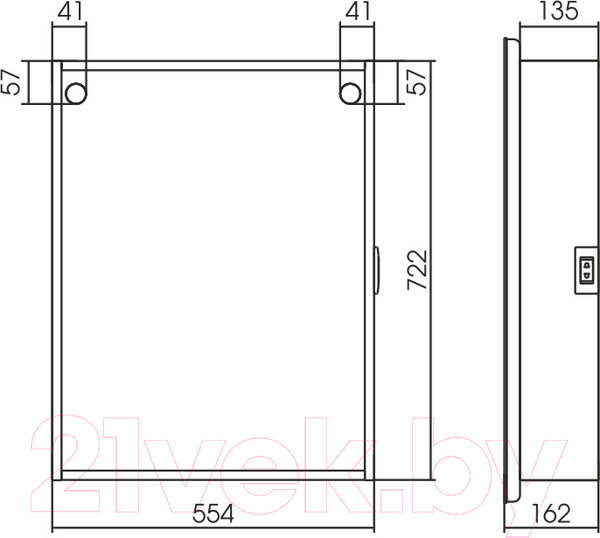 Изображение товара Шкаф с зеркалом для ванной Silver Mirrors Фиджи 50 / LED-00002361