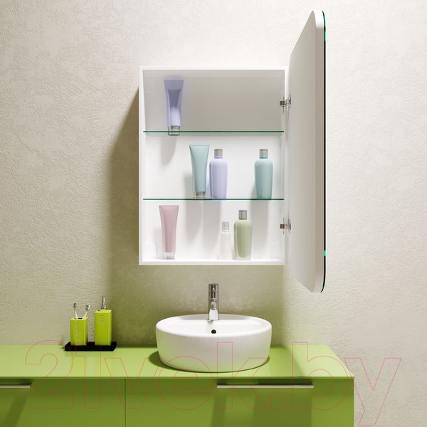 Изображение товара Шкаф с зеркалом для ванной Silver Mirrors Фиджи 60 / LED-00002363