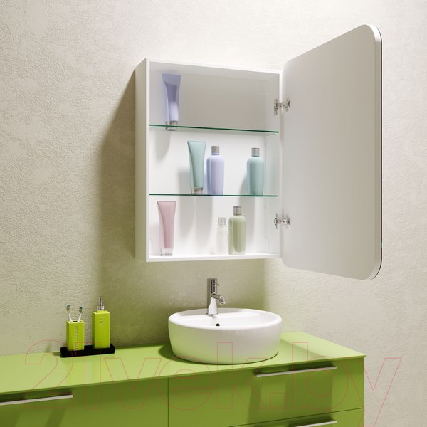 Изображение товара Шкаф с зеркалом для ванной Silver Mirrors Фиджи 60 / LED-00002363