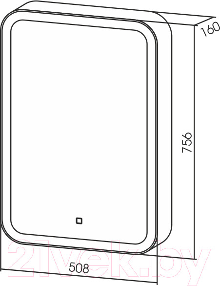 Изображение товара Шкаф с зеркалом для ванной Silver Mirrors Фиджи 50 / LED-00002362