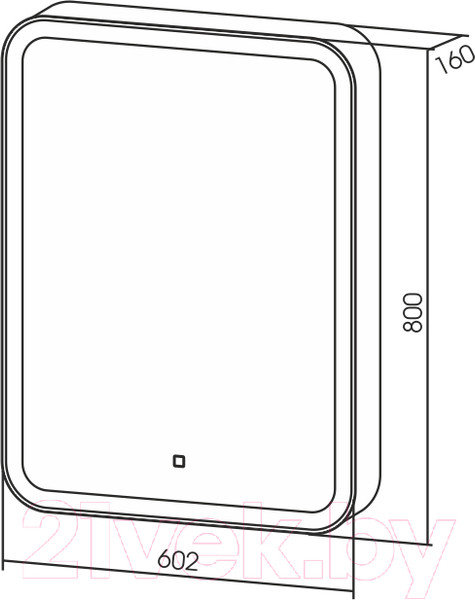 Изображение товара Шкаф с зеркалом для ванной Silver Mirrors Фиджи 60 / LED-00002364