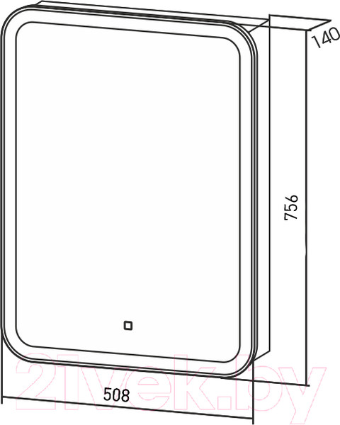 Изображение товара Шкаф с зеркалом для ванной Silver Mirrors Фиджи Flip 50 / LED-00002471