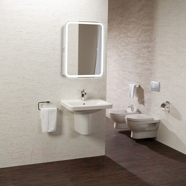 Изображение товара Шкаф с зеркалом для ванной Silver Mirrors Фиджи Flip 50 / LED-00002471