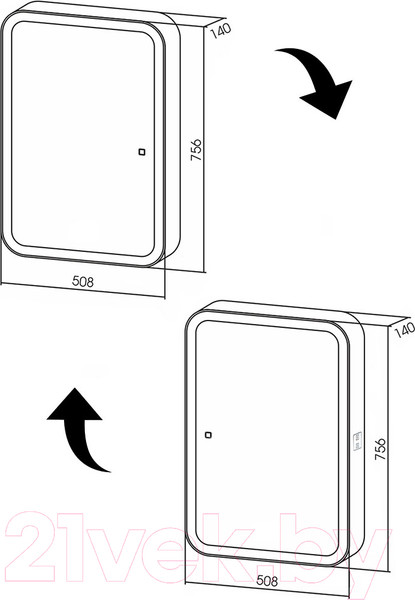 Изображение товара Шкаф с зеркалом для ванной Silver Mirrors Фиджи Flip 50 / LED-00002471