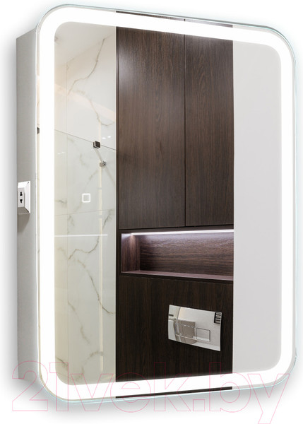 Изображение товара Шкаф с зеркалом для ванной Silver Mirrors Фиджи Flip 60 / LED-00002472