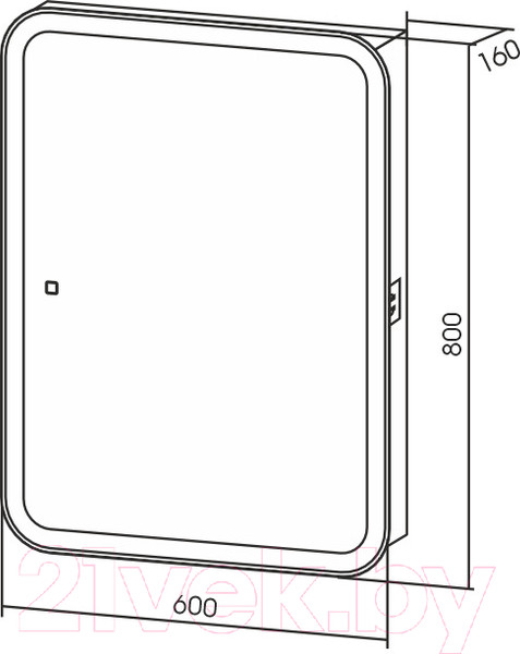 Изображение товара Шкаф с зеркалом для ванной Silver Mirrors Фиджи Flip 60 / LED-00002472