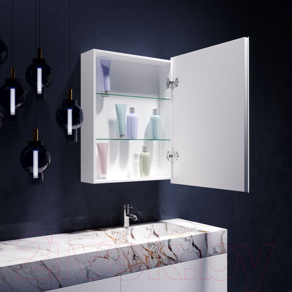 Изображение товара Шкаф с зеркалом для ванной Silver Mirrors Киото 50 / LED-00002356