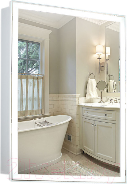 Изображение товара Шкаф с зеркалом для ванной Silver Mirrors Киото 60 / LED-00002358