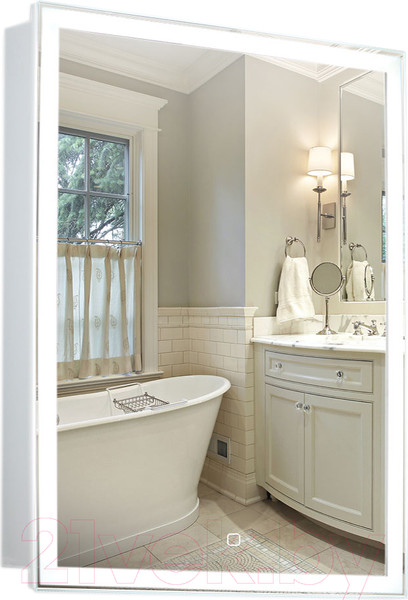 Изображение товара Шкаф с зеркалом для ванной Silver Mirrors Киото 50 / LED-00002357