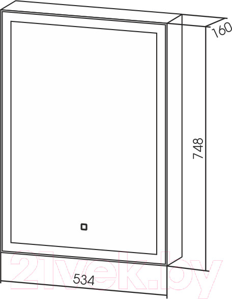 Изображение товара Шкаф с зеркалом для ванной Silver Mirrors Киото 50 / LED-00002357