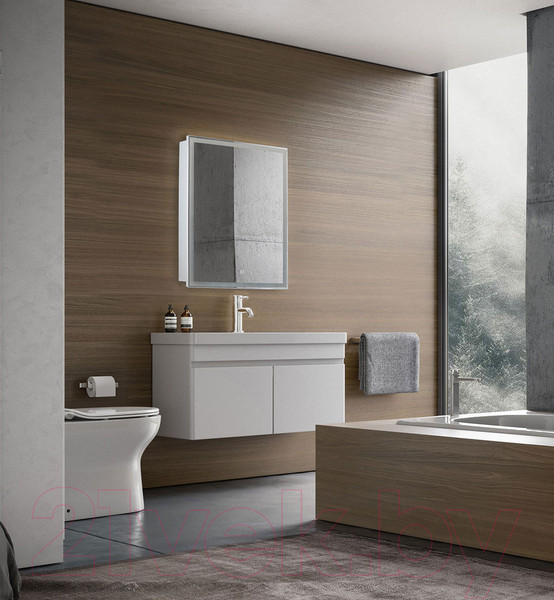 Изображение товара Шкаф с зеркалом для ванной Silver Mirrors Киото 60 / LED-00002359