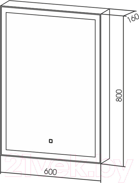 Изображение товара Шкаф с зеркалом для ванной Silver Mirrors Киото 60 / LED-00002359