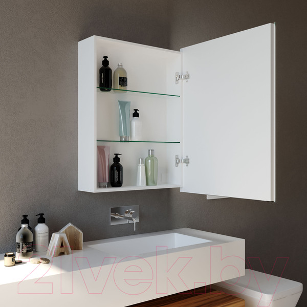 Изображение товара Шкаф с зеркалом для ванной Silver Mirrors Киото Flip 60 / LED-00002474