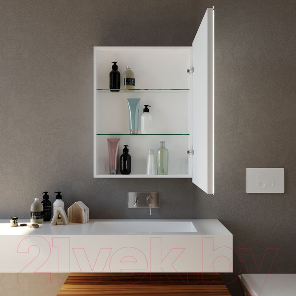 Изображение товара Шкаф с зеркалом для ванной Silver Mirrors Киото Flip 60 / LED-00002474