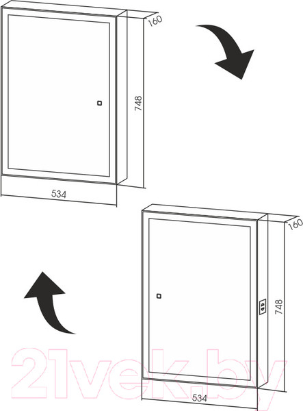 Изображение товара Шкаф с зеркалом для ванной Silver Mirrors Киото Flip 50 / LED-00002473