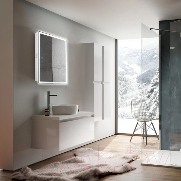 Изображение товара Шкаф с зеркалом для ванной Silver Mirrors Киото Flip 50 / LED-00002473