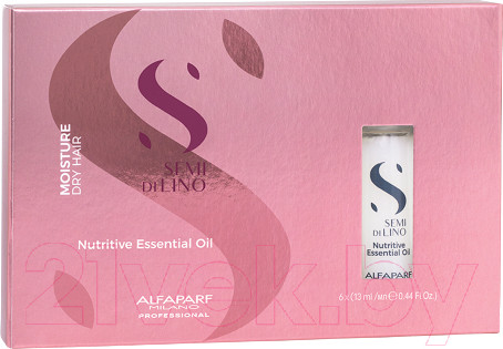 Изображение товара Масло для волос Alfaparf Milano Semi Di Lino Moisture Dry Hair эфирное питательное (6x13мл)