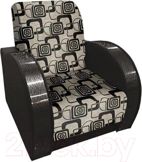 Изображение товара Кресло мягкое Асмана Антуан-1 (рогожка кубики коричневые/кожзам коричневый)