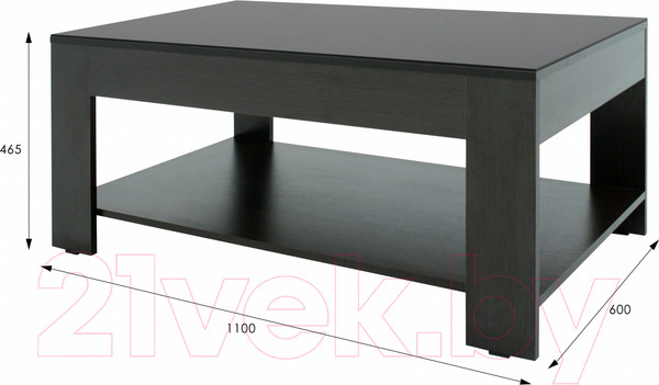 Изображение товара Журнальный столик Мебелик BeautyStyle 26 (венге/стекло черное)