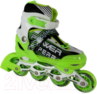 Изображение товара Роликовые коньки CosmoRide Aqua (р-р 31-34, белый/зеленый)