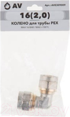 Изображение товара Угольник соединительный AV Engineering 16(2.0) / AVE309009