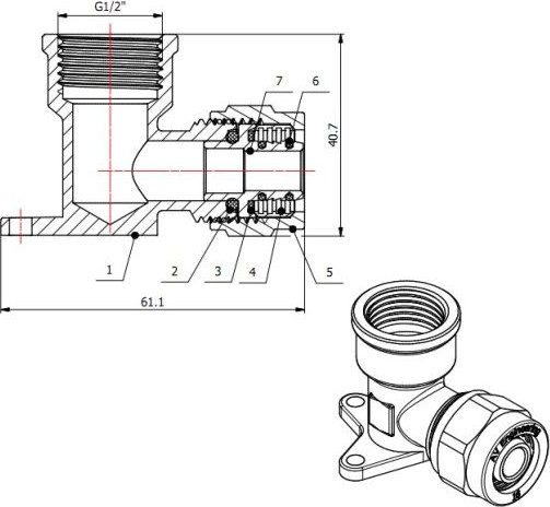 Изображение товара Водорозетка AV Engineering 16 (2.0)x1/2 / AVE309012