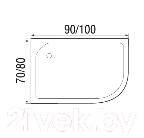 Изображение товара Душевой поддон Wemor 90/80/24 R