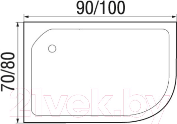 Изображение товара Душевой поддон Wemor 100/70/24 L