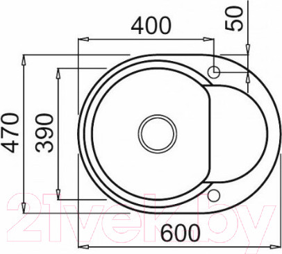 Изображение товара Мойка кухонная Elleci Easy Round 600 Aluminium M79 / LMYR6079