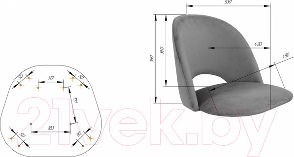 Изображение товара Стул барный Sheffilton SHT-ST34/S94-1 (синий мираж/прозрачный лак/черный муар)