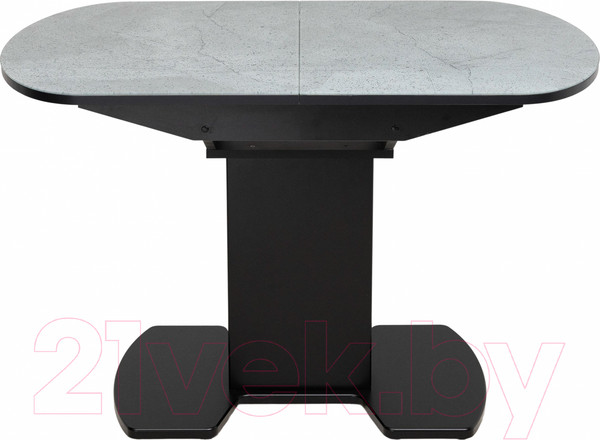 Изображение товара Обеденный стол Аврора Корсика стекло 120-151.5x80 (мрамор серый 12/черный)