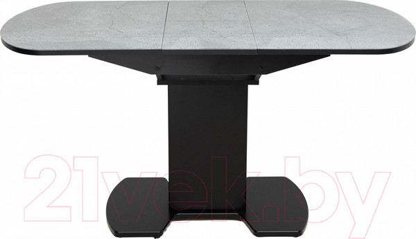 Изображение товара Обеденный стол Аврора Корсика стекло 120-151.5x80 (мрамор серый 12/черный)