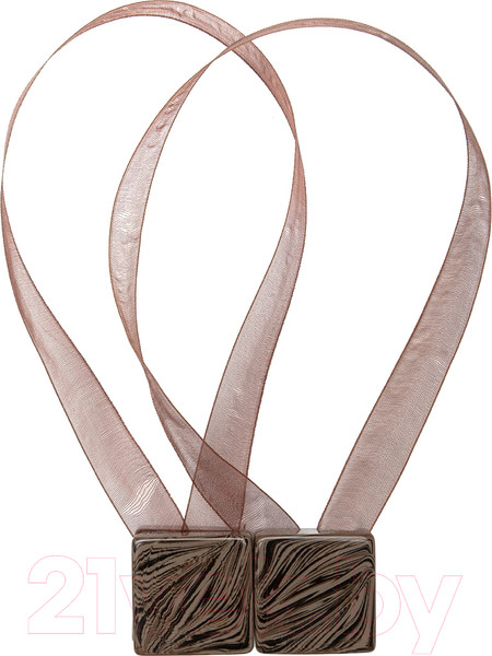 Изображение товара Комплект клипс для штор Ajur M14-8 Lenta магнитный / 79029 (2шт, коричневый)