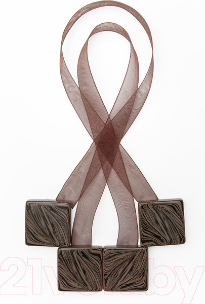 Изображение товара Комплект клипс для штор Ajur M14-8 Lenta магнитный / 79029 (2шт, коричневый)